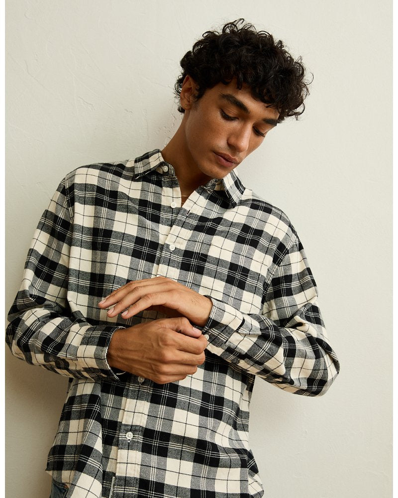 AE Standard Fit Flannel Button-Up Shirt