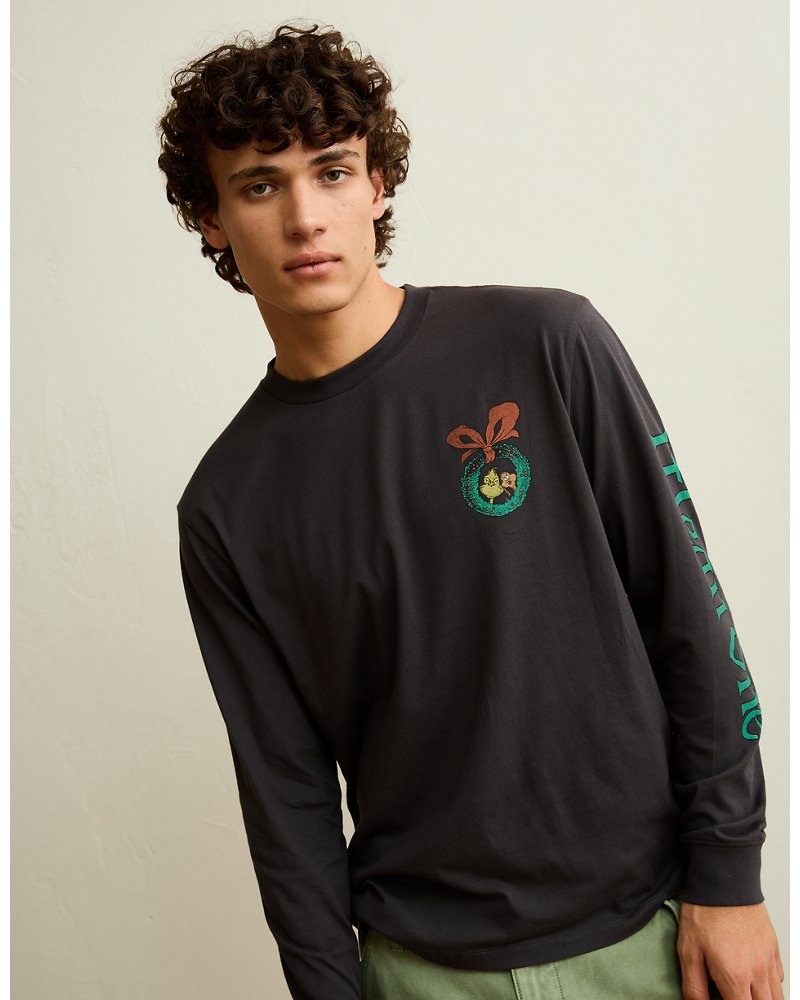AE Standard Fit Grinch Long-Sleeve Graphic T-Shirt