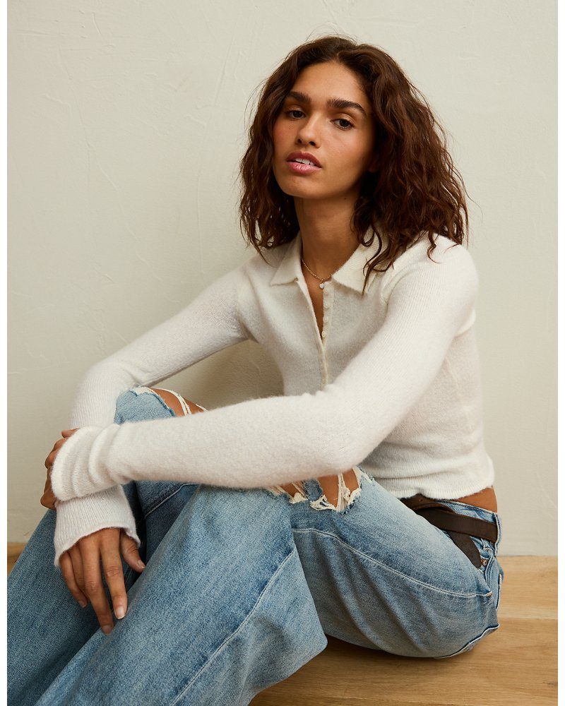 AE Whoa So Soft Polo Henley Sweater