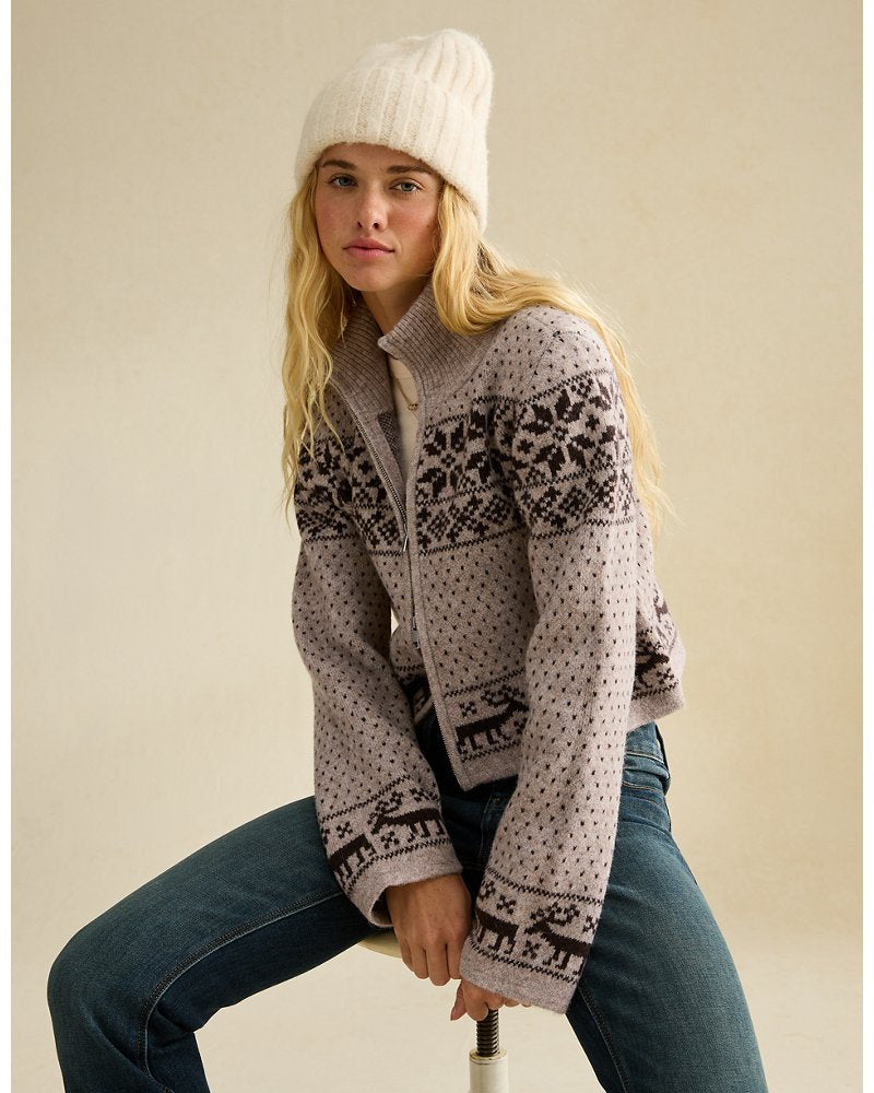 AE Full-Zip Mock Neck Sweater