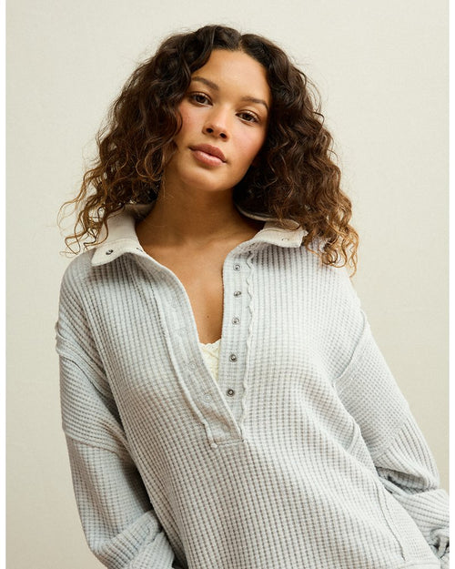 AE Big Hug Snap-Front Henley Sweatshirt