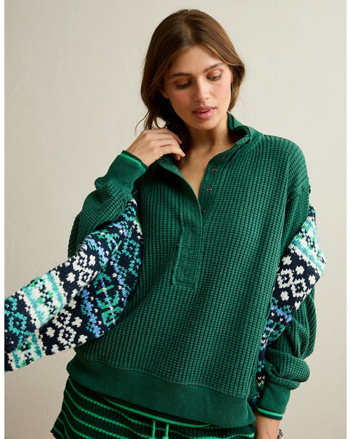 AE Big Hug Snap-Front Henley Sweatshirt