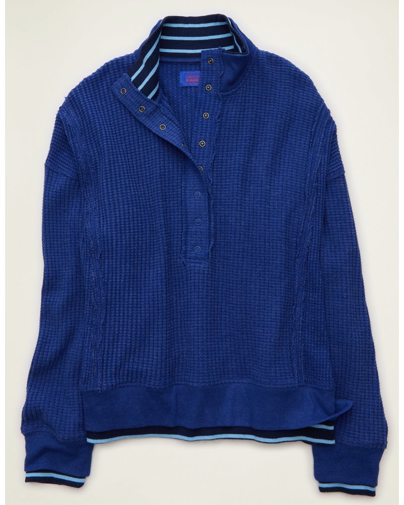 AE Big Hug Snap-Front Henley Sweatshirt