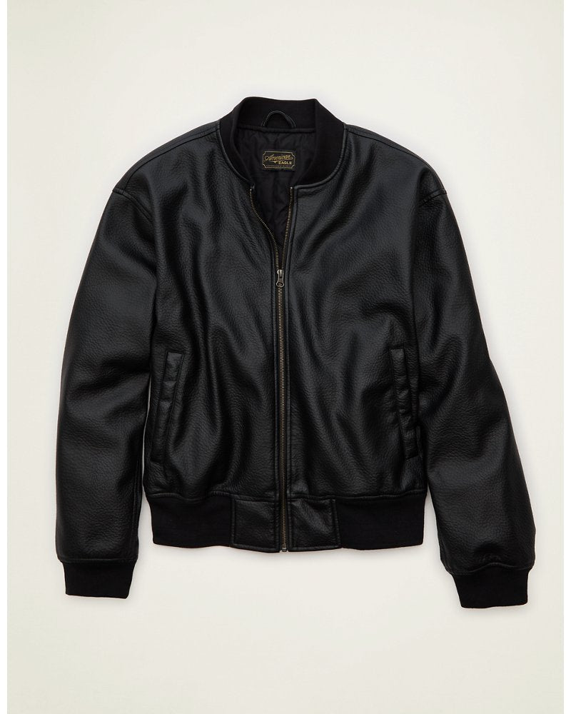 AE Vegan Leather Bomber Jacket