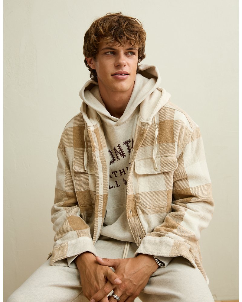 AE Relaxed Fit Hooded Flannel