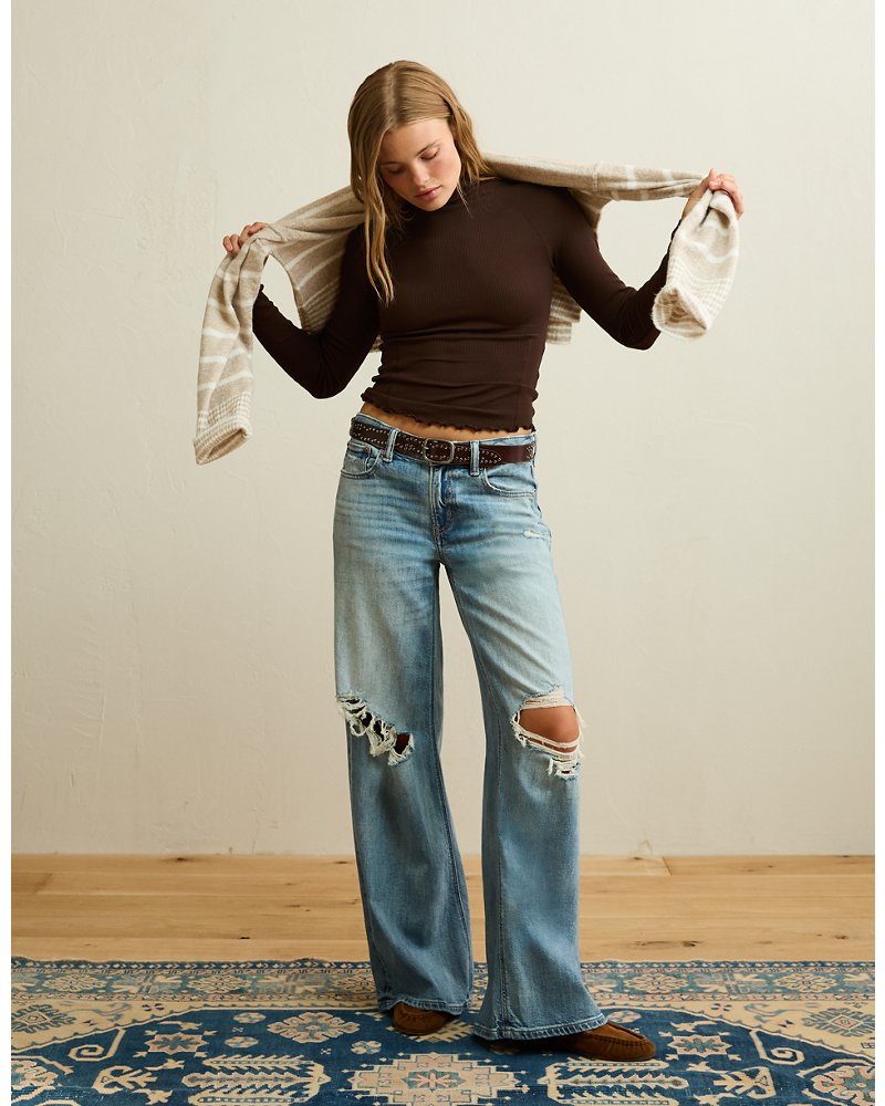 AE Soft & Sexy Waffle Mock Neck Tee