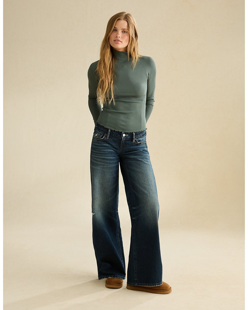 AE Soft & Sexy Waffle Mock Neck Tee